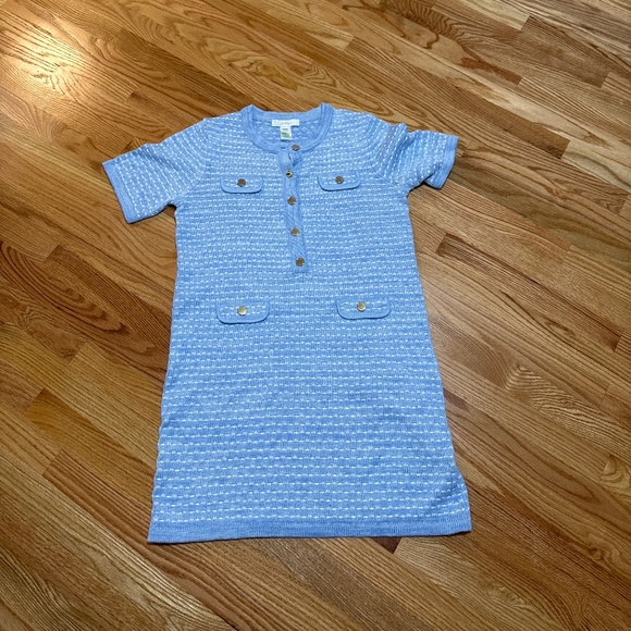 Lilly Pulitzer Dresses & Skirts - Lily Pulitzer Theodorah Sweater Dress Large baby blue gold buttons